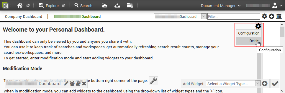 Dashboards Management Welcome