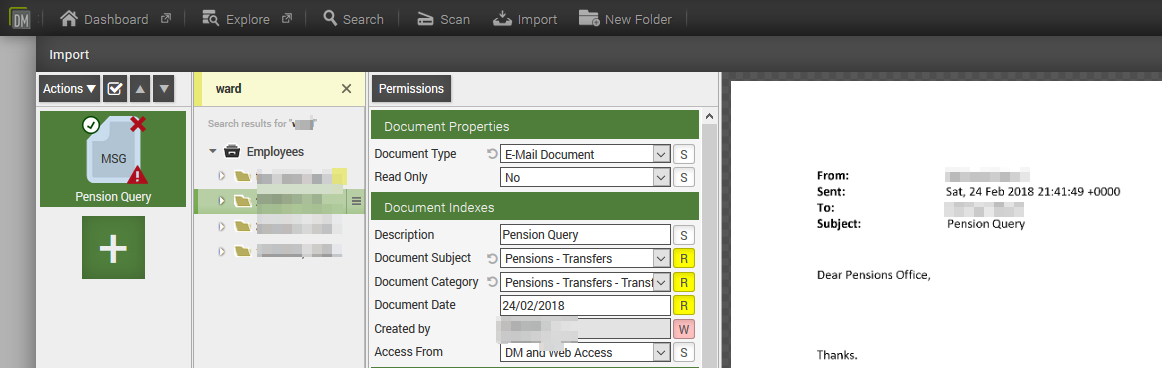 Office Add-on Import Result