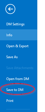 Outlook Save to DM