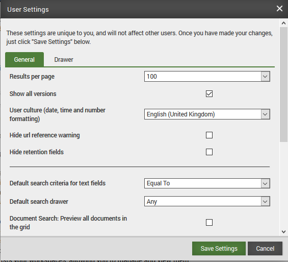 Settings View